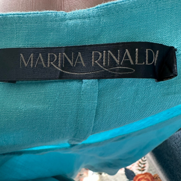 Marina Rinaldi Blue Scoop neck 100% linen Tank top Boxy Beachy Plus size 31/XL - Picture 8 of 9